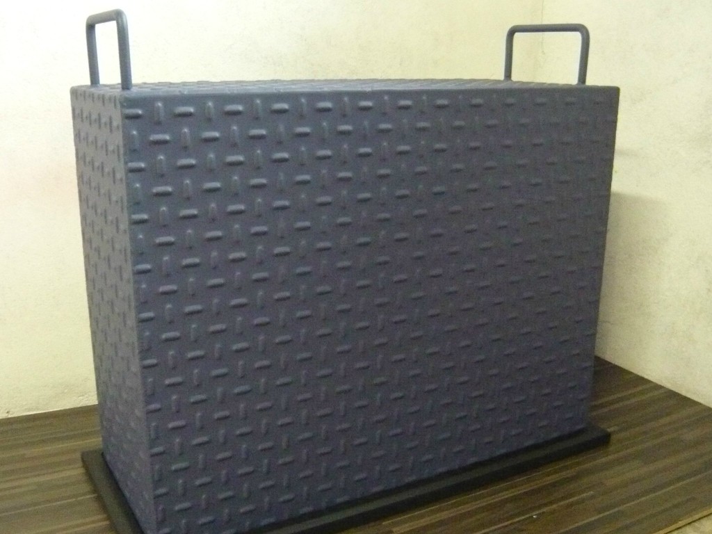 Tabouret métal rectangle